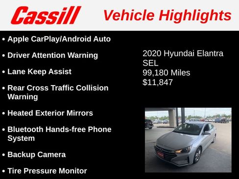 Used 2020 Hyundai Elantra SEL w/ Cargo Package (C1) FWD image 3
