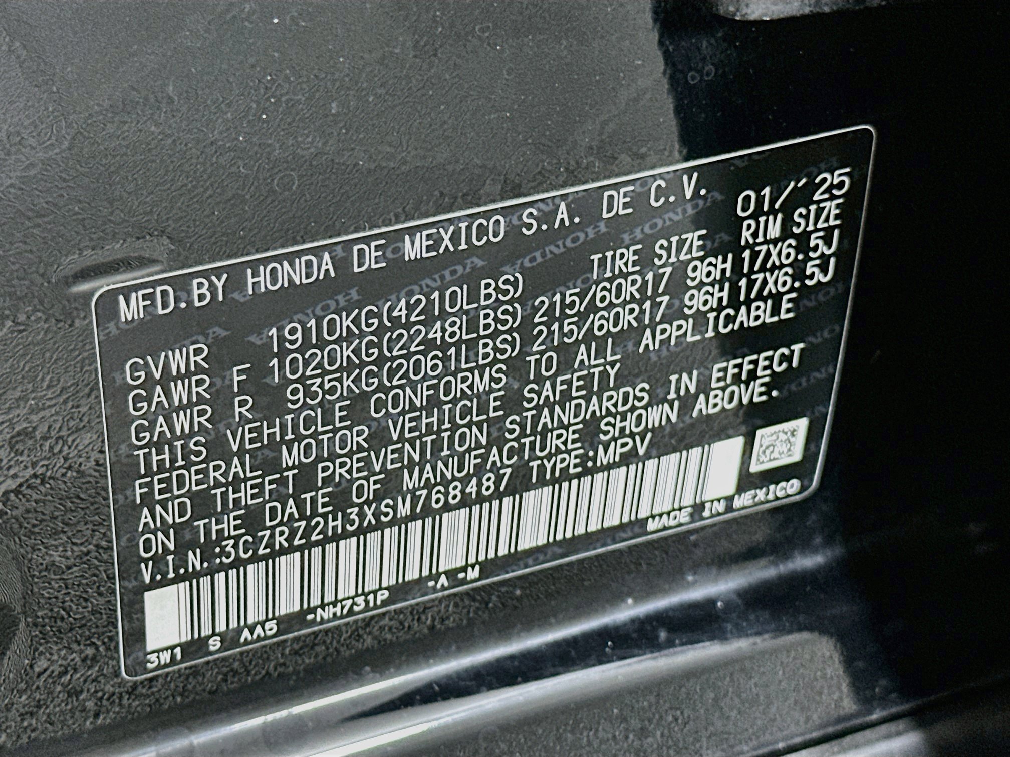 Used 2025 Honda HR-V LX image 12
