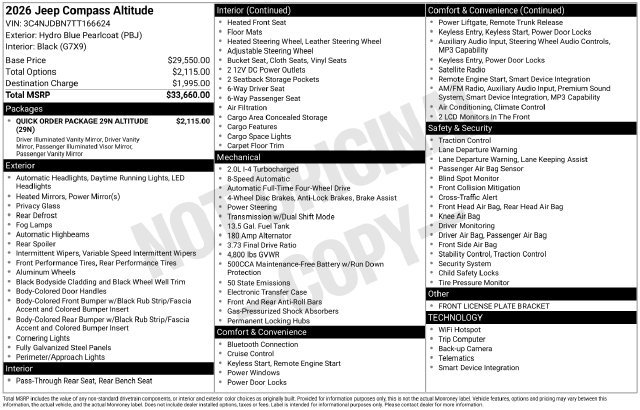 Used 2026 Jeep Compass Latitude AWD/4WD image 2