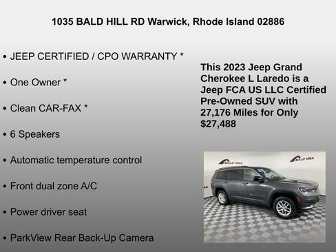 Certified 2023 Jeep Grand Cherokee L Laredo image 7