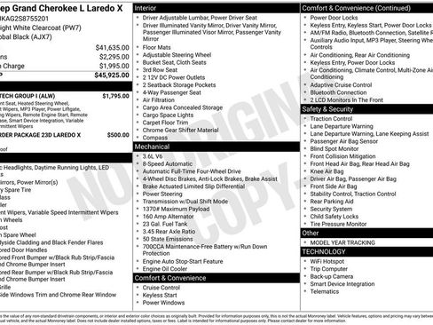 New 2025 Jeep Grand Cherokee L Laredo w/ Luxury Tech Group I AWD/4WD image 6