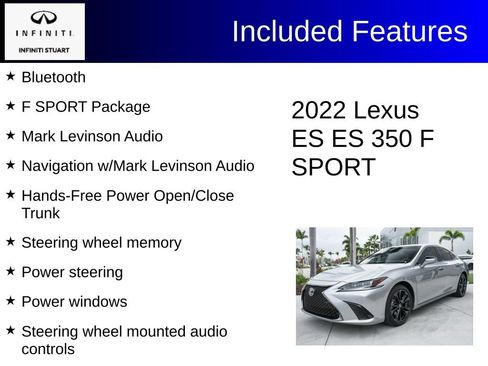 Used 2022 Lexus ES 350 F Sport w/ Accessory Package 2 image 2