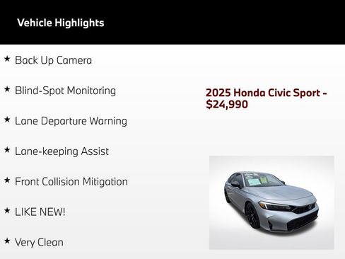 Used 2025 Honda Civic Sport image 5
