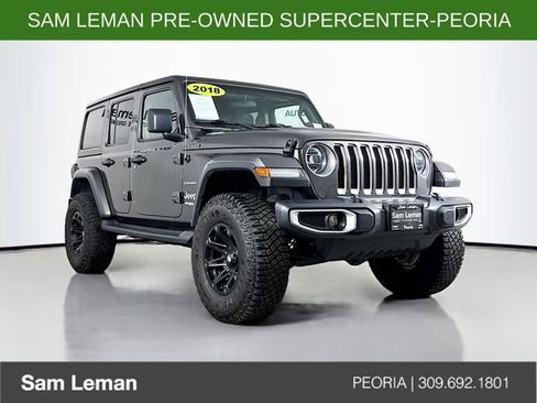 Used 2018 Jeep Wrangler Unlimited Sahara w/ LED Lighting Group AWD/4WD image 1