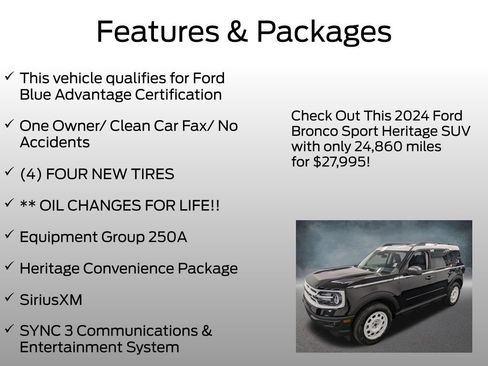 Used 2024 Ford Bronco Sport Heritage w/ Heritage Convenience Package AWD/4WD image 4