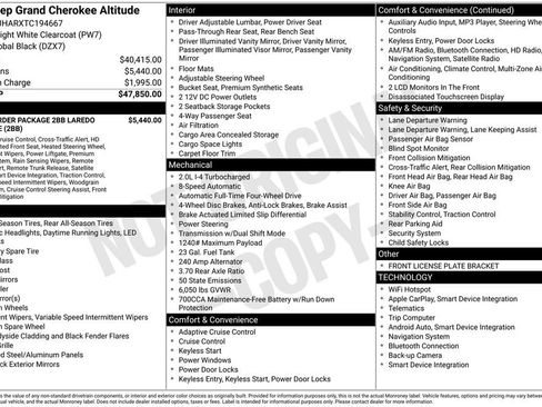 New 2026 Jeep Grand Cherokee Altitude AWD/4WD image 2