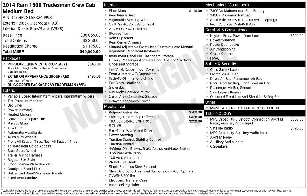 Used 2014 RAM 1500 Tradesman w/ Popular Equipment Group AWD/4WD image 13