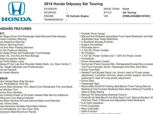 Used 2014 Honda Odyssey Touring image 17