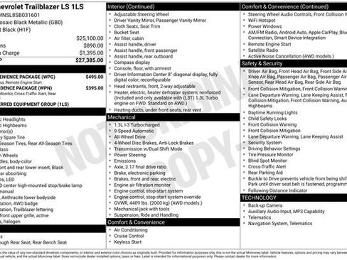 Certified 2025 Chevrolet TrailBlazer LS w/ LS Convenience Package image 34