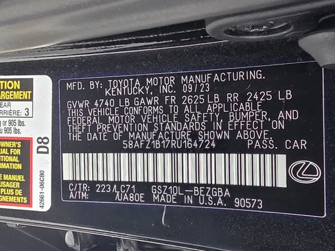 Certified 2024 Lexus ES 350 Ultra Luxury w/ Accessory Package (Z2) image 33