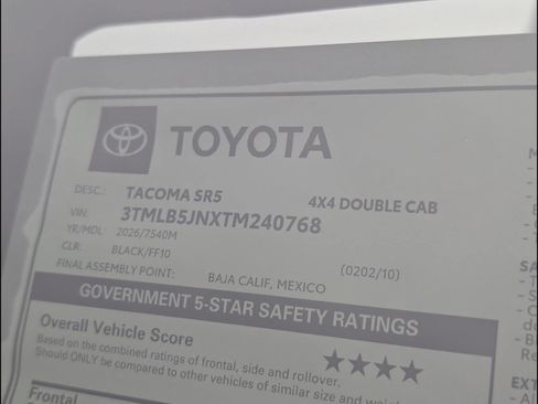 New 2026 Toyota Tacoma SR5 image 14