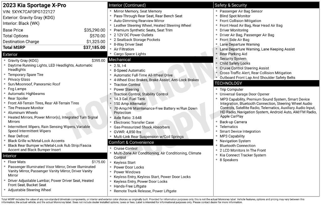 Certified 2023 Kia Sportage X-Pro AWD/4WD image 2