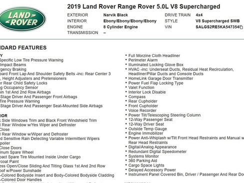 Used 2019 Land Rover Range Rover Supercharged AWD/4WD image 18