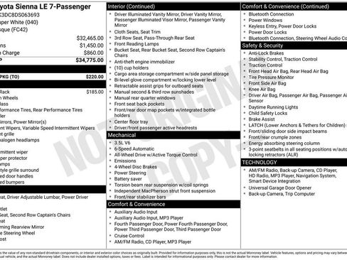 Used 2013 Toyota Sienna LE w/ Towing Pkg AWD/4WD image 34