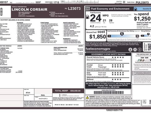 Certified 2023 Lincoln Corsair Reserve w/ Equipment Group 202A AWD/4WD image 45