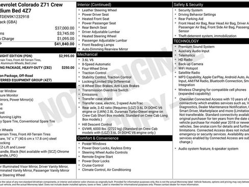 Used 2019 Chevrolet Colorado Z71 w/ Z71 Midnight Edition AWD/4WD image 13