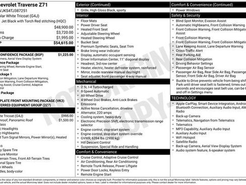 New 2026 Chevrolet Traverse Z71 w/ Driver Confidence Package AWD/4WD image 33