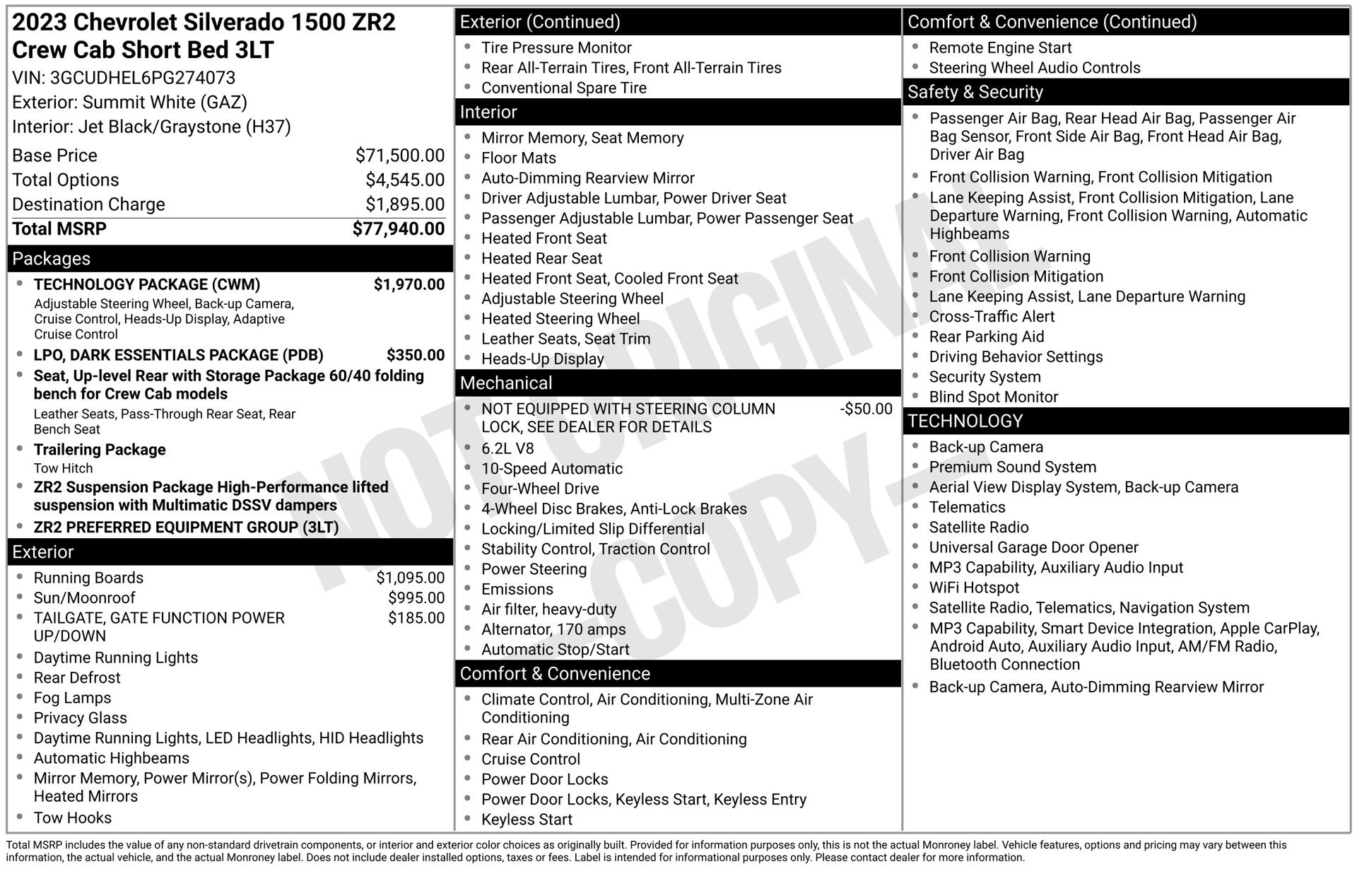 Used 2023 Chevrolet Silverado 1500 ZR2 w/ Technology Package AWD/4WD image 20