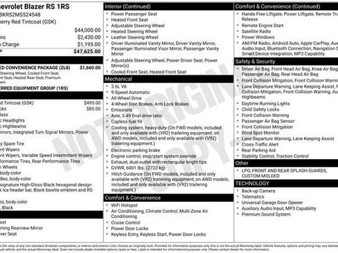 Used 2021 Chevrolet Blazer RS w/ Enhanced Convenience Package image 29