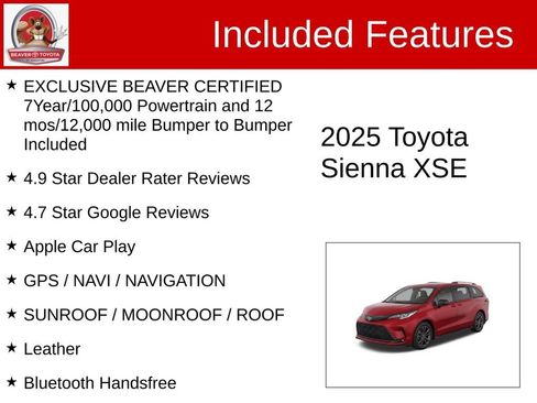 Used 2025 Toyota Sienna XSE w/ XSE Plus Package AWD/4WD image 4