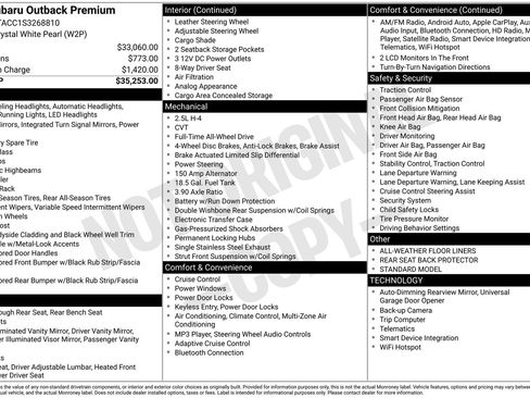 Certified 2025 Subaru Outback Premium image 31