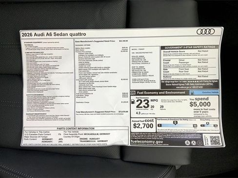 New 2026 Audi A6 Premium Plus image 14