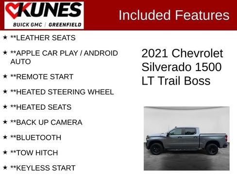 Used 2021 Chevrolet Silverado 1500 LT Trail Boss w/ Convenience Package II AWD/4WD image 2