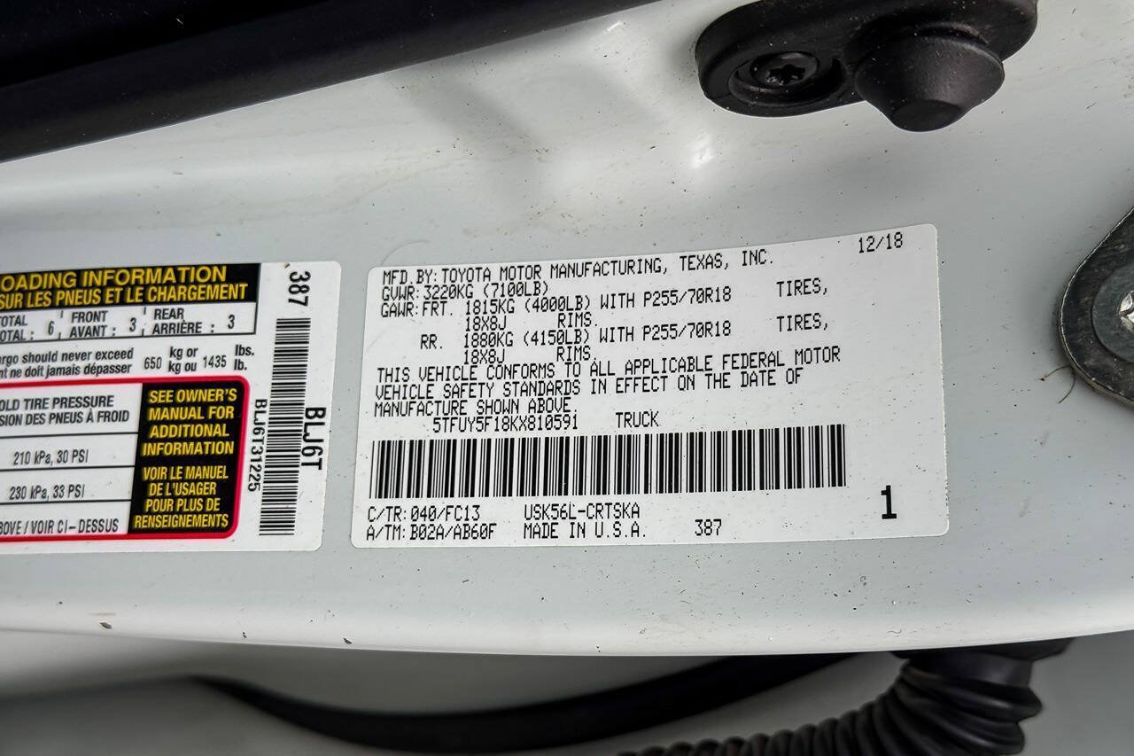 Used 2019 Toyota Tundra SR5 AWD/4WD image 22