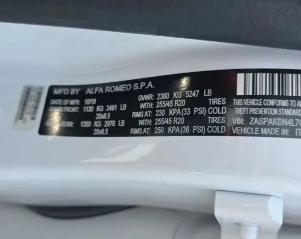Used 2020 Alfa Romeo Stelvio Ti Sport w/ Quick Order Package 22S Sport AWD/4WD image 60