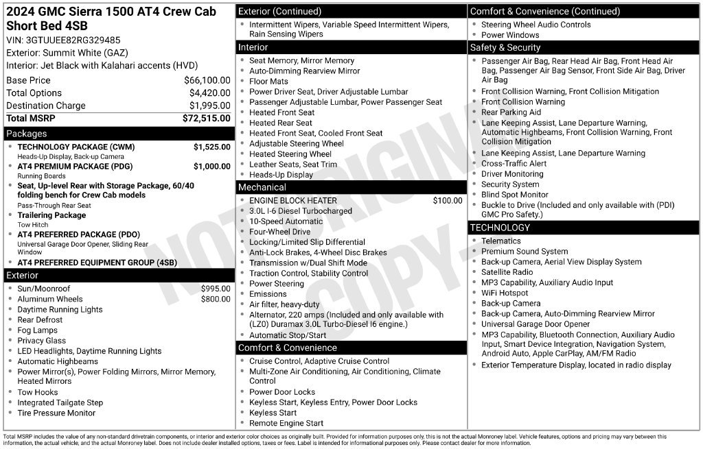 Used 2024 GMC Sierra 1500 AT4 w/ Technology Package AWD/4WD image 7