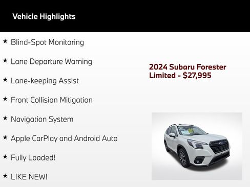 Used 2024 Subaru Forester Limited w/ Convenience Package AWD/4WD image 5