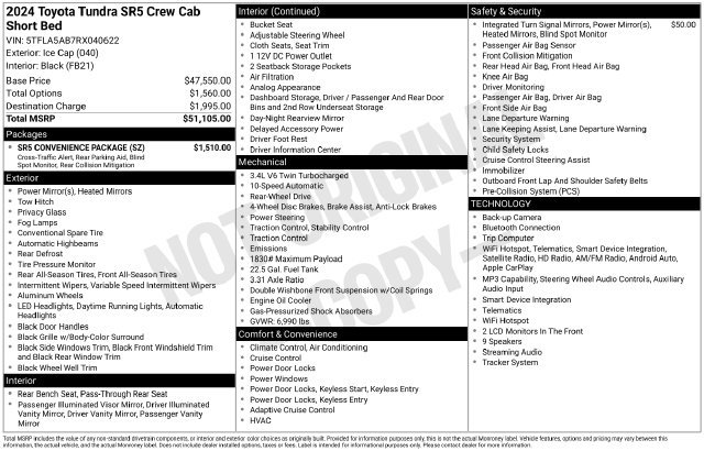 Used 2024 Toyota Tundra SR5 w/ SR5 Convenience Package RWD image 2