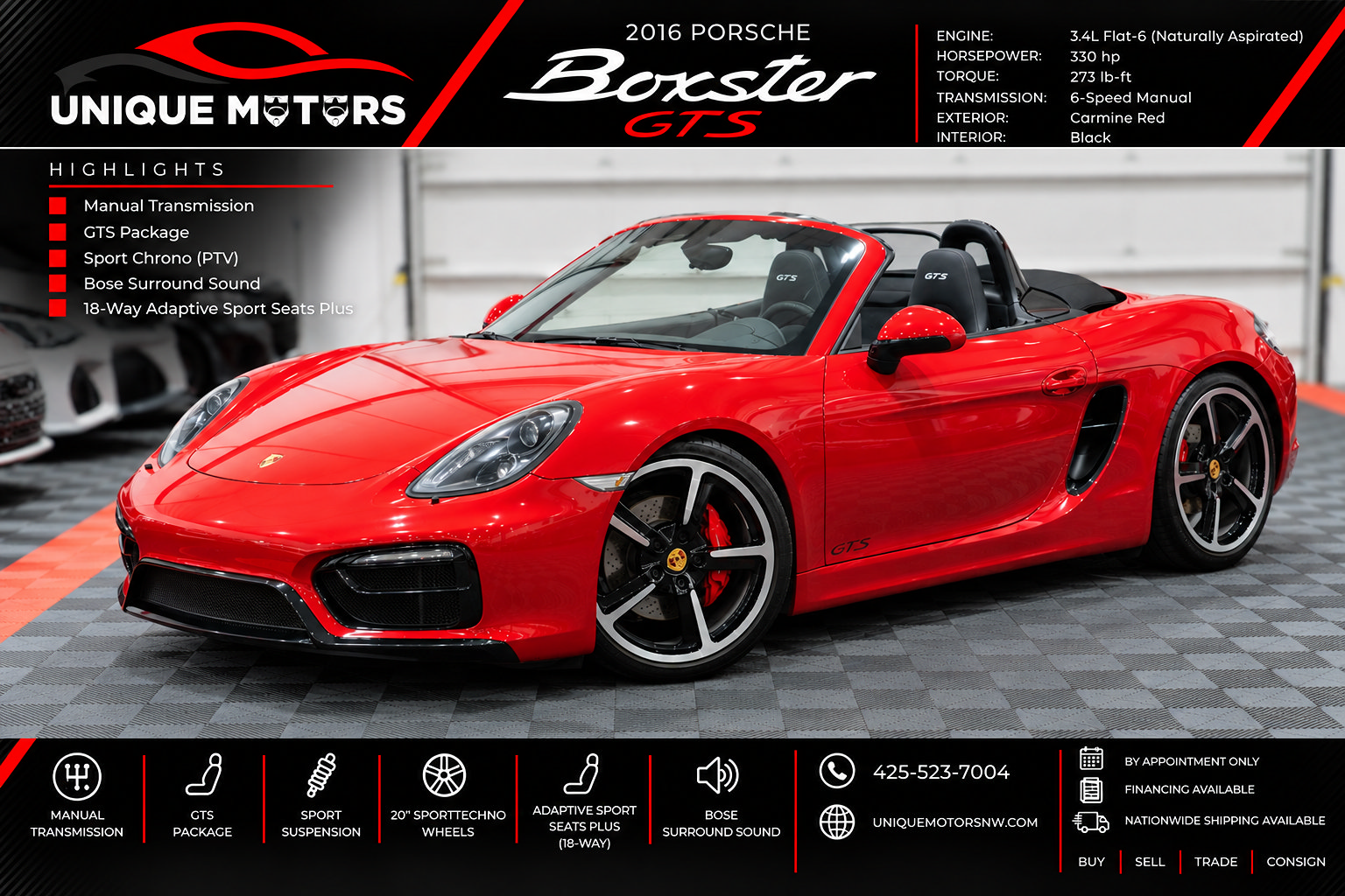 Used 2016 Porsche Boxster GTS RWD image 1