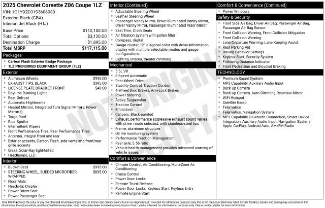 Used 2025 Chevrolet Corvette Z06 RWD image 10