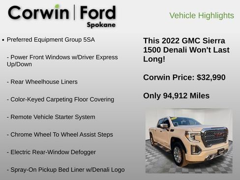 Used 2022 GMC Sierra 1500 Denali w/ Driver Alert Package II image 12
