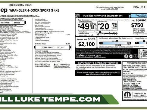Used 2024 Jeep Wrangler Unlimited AWD/4WD image 1