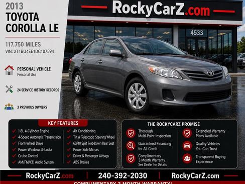 Used 2013 Toyota Corolla LE FWD image 1