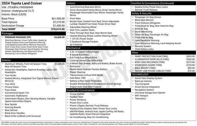 Used 2024 Toyota Land Cruiser w/ Premium Package AWD/4WD image 44