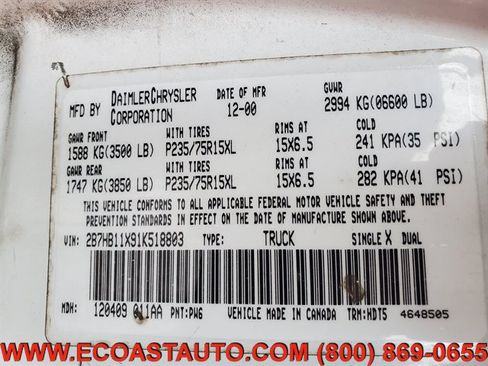 Used 2001 Dodge B1500 image 10