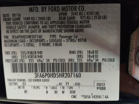 Used 2017 Ford Fusion SE w/ Fusion SE Technology Package image 33