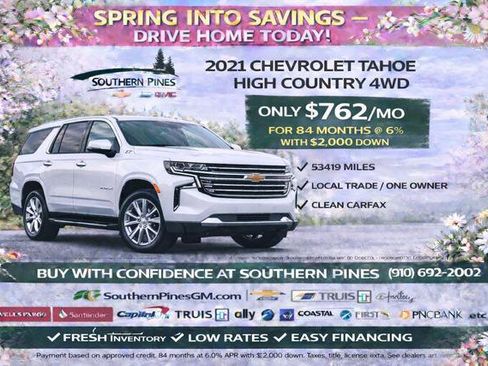 Used 2021 Chevrolet Tahoe High Country AWD/4WD image 2