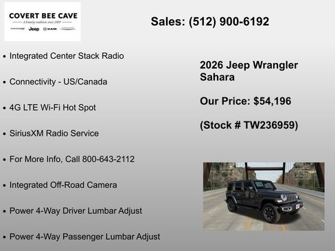 New 2026 Jeep Wrangler Sahara AWD/4WD image 36