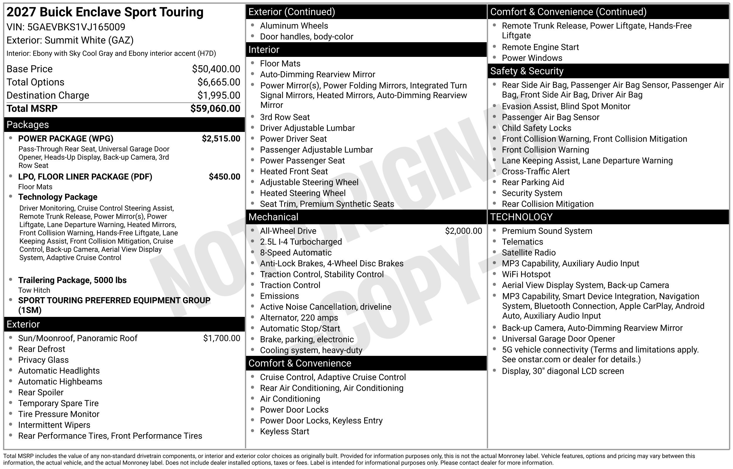 New 2027 Buick Enclave Sport Touring w/ Power Package AWD/4WD image 48