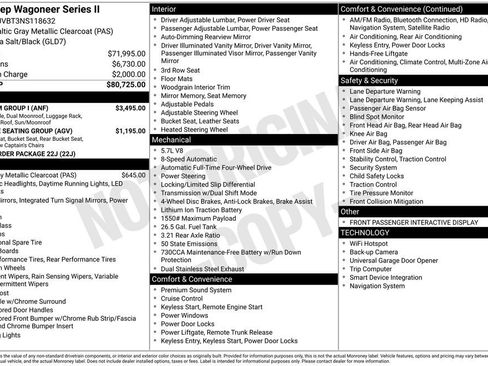 Certified 2022 Jeep Wagoneer Series II w/ Premium Group I AWD/4WD image 43