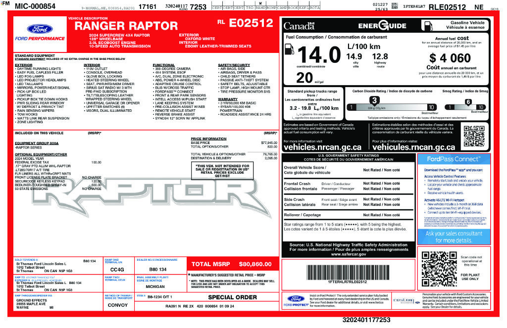 Used 2024 Ford Ranger Raptor AWD/4WD image 5