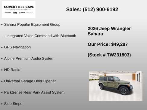 New 2026 Jeep Wrangler Unlimited Sahara AWD/4WD image 25