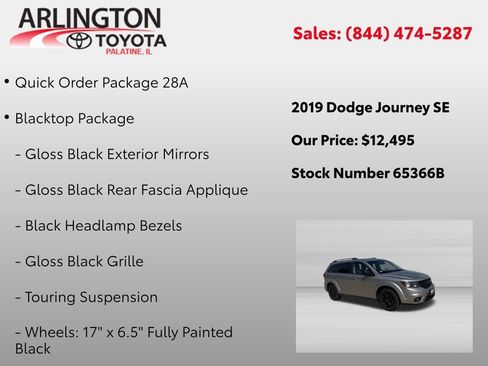 Used 2019 Dodge Journey SE w/ Blacktop Package FWD image 2