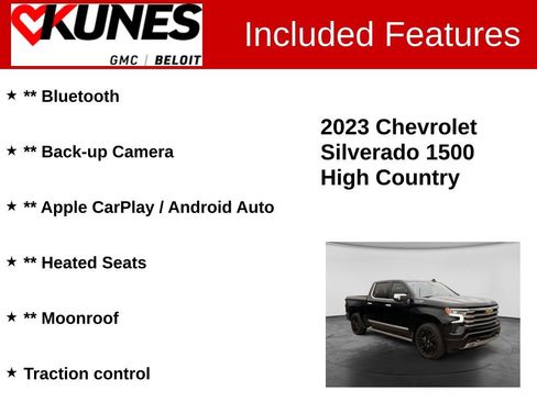 Used 2023 Chevrolet Silverado 1500 High Country w/ High Country Premium Package AWD/4WD image 2