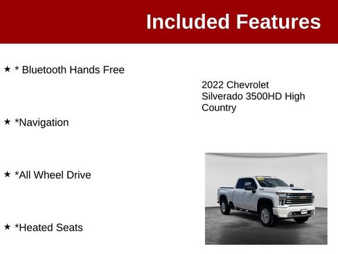 Used 2022 Chevrolet Silverado 3500 High Country w/ Z71 Off-Road Package AWD/4WD image 3