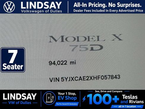 Used 2017 Tesla Model X 75D AWD/4WD image 29